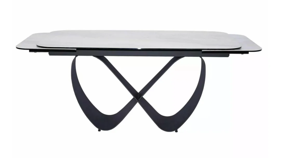 Стол обеденный SIGNAL INFINITY Ceramic Nature Cloud белый/черный 160-240/95