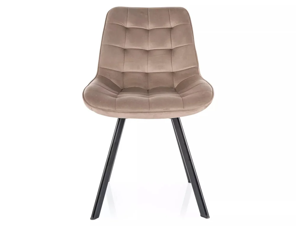 Стул SIGNAL MONTI Velvet Bluvel 40 темно-бежевый/черный, поворотный